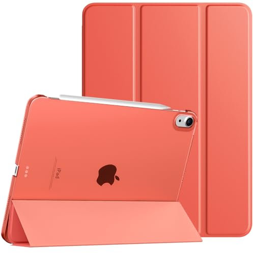 TiMOVO Funda para iPad Air 11 Pulgadas M3/M2 (2025/2024), iPad Air 5ª/4ª generación (2022/2020) 10,9 Pulgadas, Cubierta Trasera Tableta Inteligente con Auto Estela/Sueño, Naranja Coral