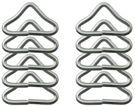 YTgilo 12PCS Trampoline Triangle Buckle Bounce Trampoline Net Fabric Mat Iron Hook Bottom Fabric Accessories Triangle Ring V Shaped Ring High Strength Snap Spring for Luggage Wallet Package Leather
