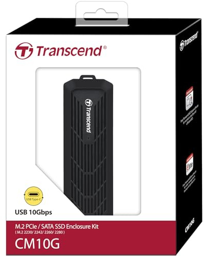 Transcend Storage Drive Enclosure Ssd Enclosure Black M.2, TS-CM10G