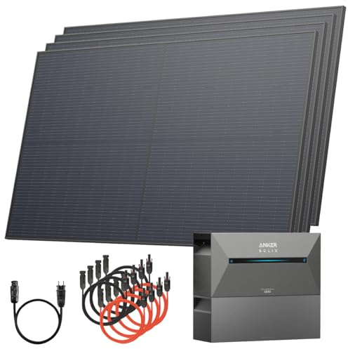 Solarway® All In One Balkonkraftwerk mit Speicher 2000W komplett Steckdose - 3,2 kWh Anker SOLIX 2 PRO Speicher - Solaranlage Komplettset - 500W bifaziale Solarmodule & Anker Speicher & Zubehör