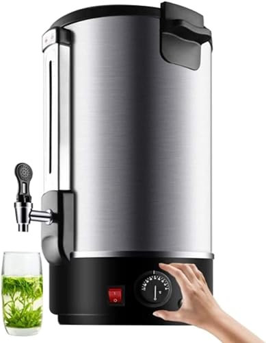 Commercial Hot Water Urn Dispenser For Office, Coffee Catering Pot Ideal For Party Chocolate Beverage, Double Wall Stainless Steel Insulation Bucket Milk Tea Shop(Size:25L)