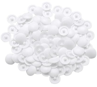 Juego surtido de 100 tapas de rosca blancas, tapas autorroscantes de plástico para tornillos Phillips, cabeza de tornillos Phillips, cabeza de tornillos Phillips, gabinete, tornillos autorroscantes