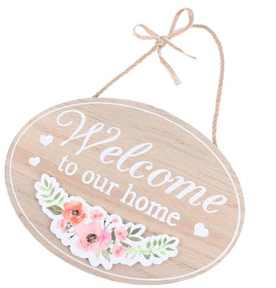Garneck Herzlich Willkommen Holz Hängeschild Türdekor Pastoraler Stil Wohnkultur Mit Seil Für Wand Oder Tür Anhänger