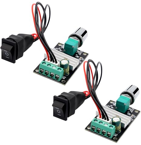 1203BB PWM Motor Drehzahlsteller Binghe 2PCS Einstellbarer Niederspannungs DC Motordrehzahlregler mit Schalter 6V-28V 3A 80W für Ventilator, Sauerstoffpumpe, Geschwindigkeitsregler, Lampe