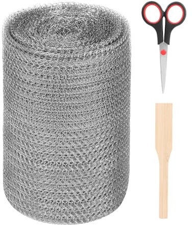 Rete Metallica Acciaio Inox, Copertura in Rete Metallica 304, Filtro in Rete in Acciaio Inox per Filtrare la Polvere e Prevenire le Zanzare(12M x 12,7cm)