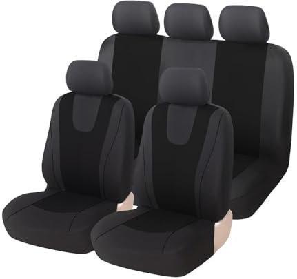 BaoLianBaiHuo Auto Sitzbezüge Set FüR VW Caddy Maxi 2015-2023 2024, Wasserdicht Atmungsaktiv Schonbezüge Full Set Sitzbezug Auto Innenraum Zubehör,C/Black