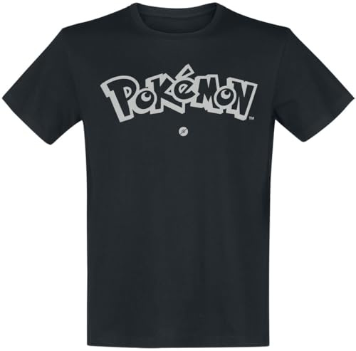 Pokémon Logo Männer T-Shirt schwarz XXL 100% Baumwolle Fan-Merch, Gaming, Nintendo, Pikachu