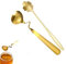 Alovez 2 Stück Gold Marmeladenlöffel Edelstahl Kaffeelöffel Marmeladenlöffel Hängender Marmelade Löffel für Marmelade, Joghurt, Honig, Sirup