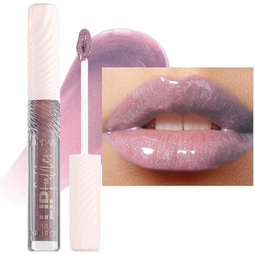 Daeuwiutr Gloss à lèvres violet nude brillant à l'huile de lèvres teintée pour enfants et adolescents, rouge à lèvres hydratant, baume à lèvres haute brillance et végétalien brillant