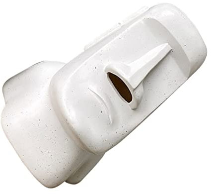 Alipis 1Stk Taschentuchbox mit Steinstatue Gesichtsgewebe Karikatur Tissue-Boxen aufbwahrungs-Box aufbewahrungbox Moai-Statue-Taschentuchhalter Halter für gesichtstücher Harz Weiß