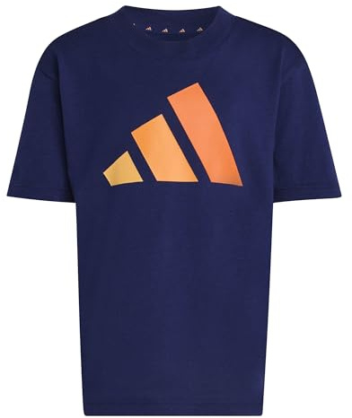 adidas Unisex Kids Essentials Big Logo T-Shirt, Dark Blue/Semi Ice Tangerine/Pure Orange, 3-4 Years