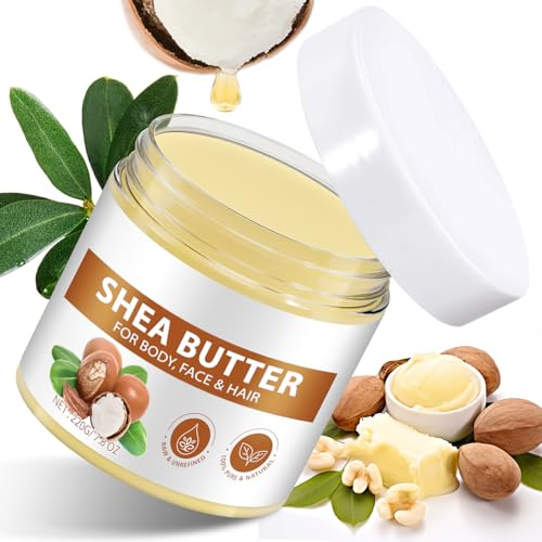 Sheabutter Unraffiniert Bio 220g,100% Reine Sheabutter Bio für Kosmetik,Haare & Körper, Natürliche Feuchtigkeitspflege, Vegan für alle Hauttypen