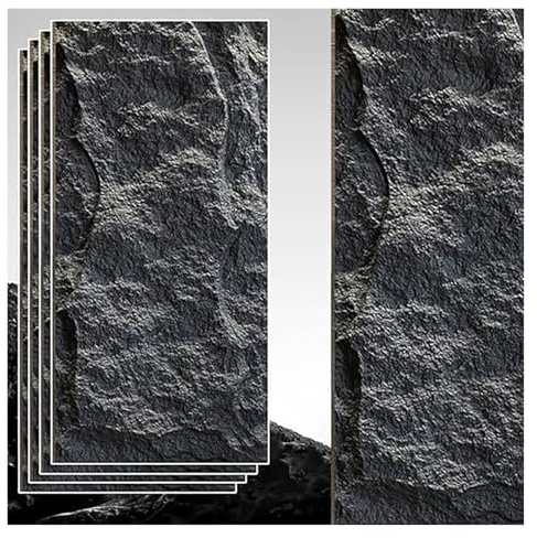 4 Stück 3D-PU-Steinwandpaneele, Wandverkleidung in Steinoptik for Innen- und Außenbereich, einfach zu montierende Wandverkleidung
