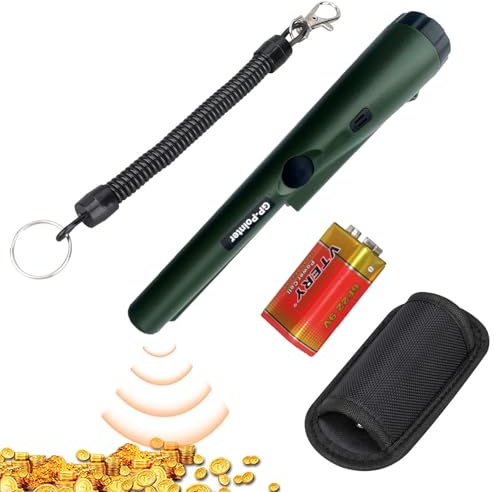 Frogetu Metal Detector,Impermeabile Pinpointer Metal Detector,Rilevatore di Metalli Portatile,Localizzatore Puntatore di Metallo,per Caccia di Oro Tesoro (Verde)