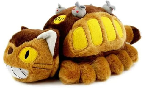 Roffatide Anime Fluffy Catbus Plüsch Puppe 55CM für Bettwäsche Sofa Deco Kawaii Gefülltes Tier Weiche Plüsch Umarmung Kissen für Mädchen Jungen Ideal für Weihnachten Winter Geschenk