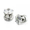 BlackAmazement 2er Set Magnet Fake Plug Non-Piercing Prong CZ Zirkonia klar Silber Damen Herren (Größe - 4 mm)
