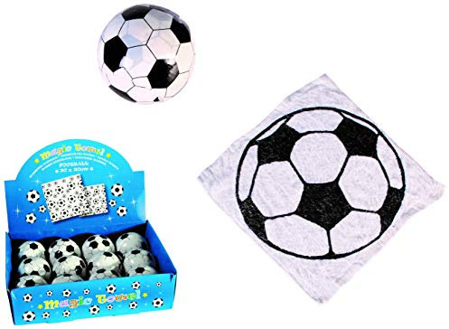 4er Set Magisches Zauber-Handtuch mit Fußball Motiv Waschlappen Kinder-Geburtstag Mitgebsel Geschenk-Idee Party Gewinn Spiel Give-aways Goodies (4er Set)