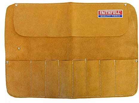 Faithfull 2XLeather Chisel Roll - 8 Pocket Classic Workman