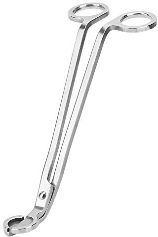 CHEFBEE Coupe-mèche de bougie en acier inoxydable poli, ciseaux, pénètre profondément dans les bougies pour couper le cordon épuisé, permet une combustion plus propre et empêche l'accumulation de suie