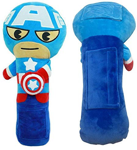 U/K Sicherheitsgurtkissen für Kinder, Autokissen, Auto-Sicherheitsgurt-Abdeckung, Fahrzeug-Schulterpolster, Eisen-Superhelden-Kissen, Sicherheitsgurt-Schutz (Captain America)