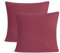 leevitex Jersey Kissenbezug 40 x 40 cm | 2er Set | 100% Baumwolle | 170 g/m² | Öko-Tex | Weinrot/Bordeaux