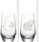 Leonardo Presente 029182 Lot de 4 verres à eau, lavables au lave-vaisselle, avec gravure et paille, motif Enjoy Saft-Glas 365 ml