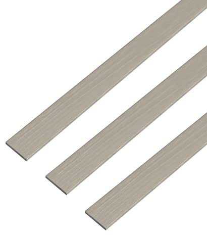 Alberts 499419 Flachstange | selbstklebend | Aluminium, edelstahldesign, dunkel | 1000 x 20 x 2 mm | 3er Set