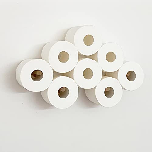 Lot de 4 à 13 Rouleaux de Papier Toilette en Forme de Nuage - Décoration Artistique en Bois pour Toilettes, Cuisine, Salle de Bain, Bar, Restaurant - Décoration d'intérieur (Grands Rouleaux)
