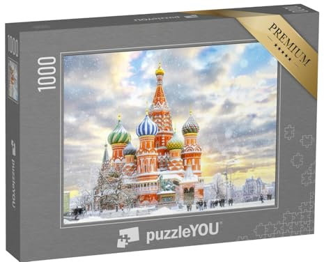 puzzleYOU: Puzzle 1000 Teile „Moskau: Roter Platz mit Basilius-Kathedrale, Russland“ – aus der Puzzle-Kollektion Moskau