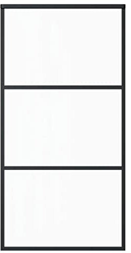 vidaXL Schiebetür mit Soft-Stop-Funktion Glastür Glasschiebetür Glas Schiebe Tür Schiebetürsystem ESG-Glas Aluminium 102x205cm Schwarz