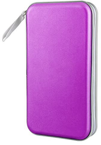 Siveit - Funda para CD, DVD, 96 unidades, plástico duro, para CD, DVD, CD, CD, CD, CD, CD, CD, DVD, carpeta de almacenamiento para coche, hogar, oficina, viajes (morado)