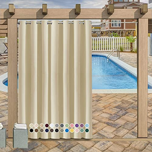 LZXSXZ 1 Stück Outdoor Vorhang mit Ösen, Benutzerdefinierte Größe Outdoor Vorhang Wetterfest, 24 Farben Benutzerdefinierte Sichtschutz&Sonnenschutz Outdoorvorhänge für Balkon Terrasse Veranda Pergola