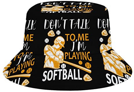 Don't Talk to Me I'm Playing Softball Bucket Hat Sommerhüte für Damen Herren, Unisex Strand Sonnenhut Outdoor Sports Travel Hat