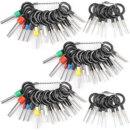 WJMY Entriegelungswerkzeug Auspinwerkzeug 70 Pcs KFZ Kabel Stecker Ausbau Werkzeug Auspinn Werkzeug Terminal Steckverbindung Demontage Pin für Flach- und Rundsteckkontakte