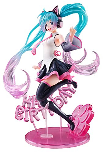 Jilijia Anime Miku Action Figure Cat's Ear Version Miku Figur Charakter Stehende Statue Figuren PVC Figur Kinder Spielzeug Puppe Ornamente, 23cm