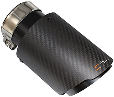 Auspuffblende Auto Matte Kohlefaser Schalldämpfer Spitze Auspuffanlage Rohr Schalldämpfer Düse Universal Gerade Edelstahl Schwarz Für Akrapovic Endrohr (Farbe : 54mm-76mm)