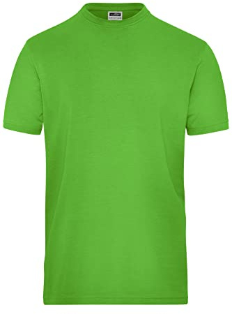 James & Nicholson Herren Bio Workwear-T Stretch - Elastisches T-Shirt aus Single-Jersey | Farbe: lime-green | Grösse: 6XL
