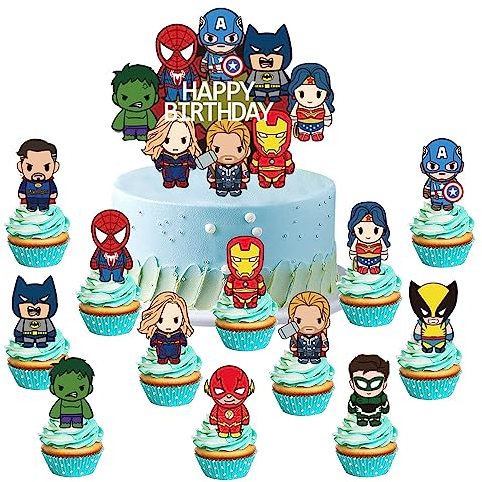 13 Stück Tortendeko Geburtstag,Happy Birthday Kuchen Deko,Kuchenaufsatz,Muffin Geburtstag Deko,Cupcake Topper,Cake Decoration für Junge Mädchen Themen Kindergeburtstag Party