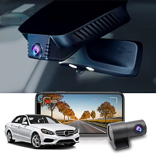 Fitcamx Dashcam Auto Vorne Hinten Kompatibel mit Mercedes-Benz E-Class 2010-2016 W212 (HD2-6020), Dashcam 4K WiFi 2160P+1080P UHD Video, OEM Zubehör, G-Sensor, Loop-Aufnahm, WDR, 128-GB-Karte