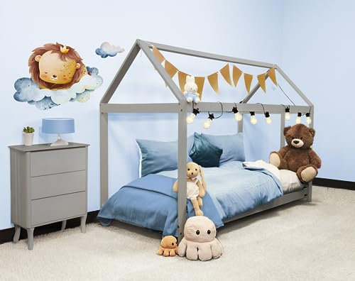 PINEEA Hausbett 80x160 - Kinderbett Haus aus Kiefernholz - Kinder Bett 80x160cm mit Lattenrost für Jungen & Mädchen - Haus Bett Leicht zu Montieren - Unterstützt Kreativität
