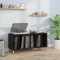 Tidyard Plattenschrank Beistellschrank TV-Schrank Sideboard Kommode Aufbewahrungsschrank Aktenschrank Büroschrank Schallplattenschrank Schrank für Wohnzimmer, Schwarz 100x38x48 cm Holzwerkstoff
