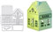 Qoiseys 3D-Haus-Metall-Stanzformen für Kartenherstellung, Stanzschablonen für DIY, Scrapbooking, Fotoalbum, dekoratives Papier, Basteln, Prägeschablone