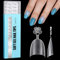 TOMICCA Capsules Ongles, 240 pcs Acrylique Ovale Court Faux Ongles Transparent Pose Français Ongle, Demi-Couverture French Nail Extension Tips, Pour Les Studios De Manucure Et Diy Nail Art 12 Tailles