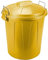 ACAN Tradineur - Cubo de basura con tapa y asas, 31 litros, plástico resistente, contenedor de residuos, papelera, reciclaje, industrial, hogar, fabricado en España, 48,2 x 37,5 cm (Amarillo)