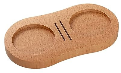 SHOKHI 51/54/58mm Holz Kaffee Tamper Stand Presser Halter for Espresso Puck Bildschirm Stampfen Station Verteilung hebel Werkzeug Tamper Matte (Color : Beech)