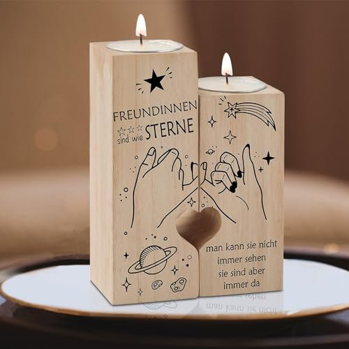SPHERETRON Personalisierter Kerzenständer - Geschenk für Frauen, Freundin, Beste Freundin - Geburtstagsgeschenk, Freundschaft Kerzenleuchter