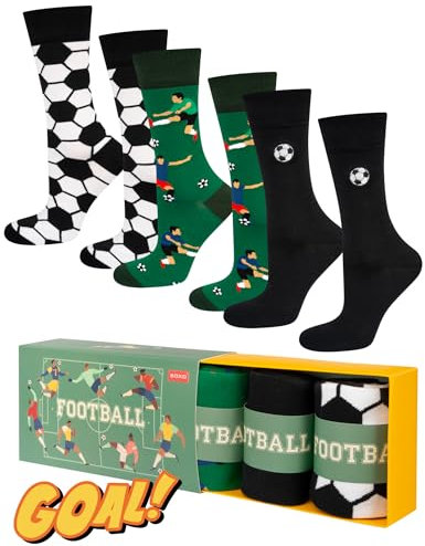 soxo Sport Socken Herren Geschenke Für Männer Lustige Geschenk Sommer Socks Men 3 Paar 40-45 Football 3 Paar