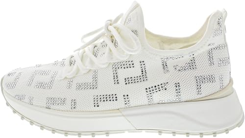La Strada Damen Low Sneaker Weiß Textil - luftiges Mesh, 11-Deutsch:42, Color:weiß