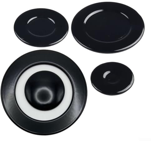 DAZZLEEX Set di 4 bruciatori per piano cottura, cappucci per fornelli a gas, accessori compatibili con una vasta gamma di fornelli a gas (concavi)