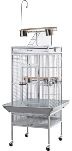 RUVOO Vogelkäfig Vogelkäfige Großer Vogelkäfig Aus Schmiedeeisen Mit Spielplatte Und Rollständer, Papageienkäfig, Vogelkäfige Vogel Käfig (Color : B)